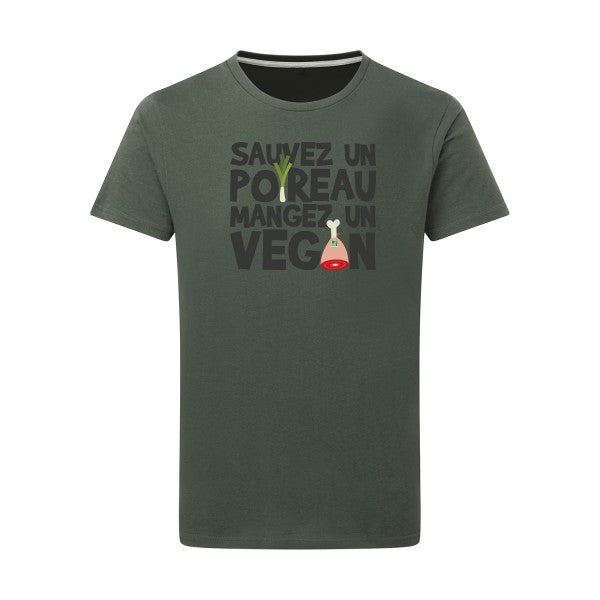 T shirt - vegan/poireau - pour homme - T-shirt-original.com