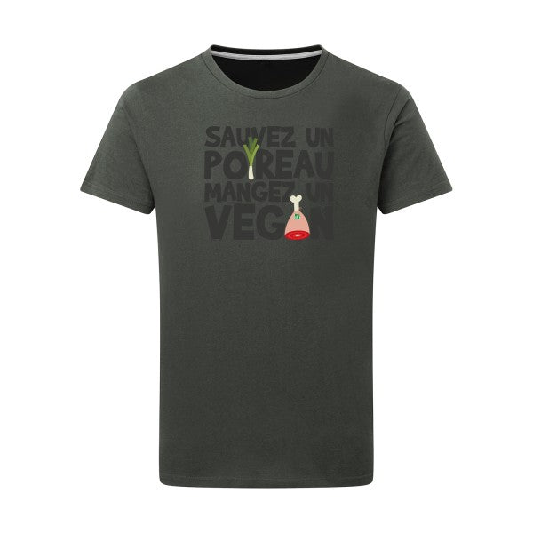 T shirt - vegan/poireau - pour homme - T-shirt-original.com