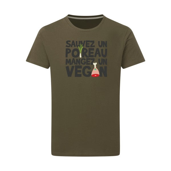 T shirt - vegan/poireau - pour homme - T-shirt-original.com