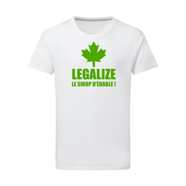 Tee shirt homme humour- Legalize le sirop d'érable - Vert pomme - T-shirt-original.com