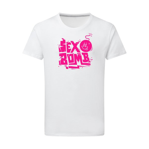 Tshirt humour -Sex bomb - Rose Fluo- pour homme - T-shirt-original.com