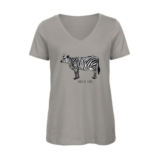 drole de zebre - T-shirt femme bio col V - T-shirt-original.com