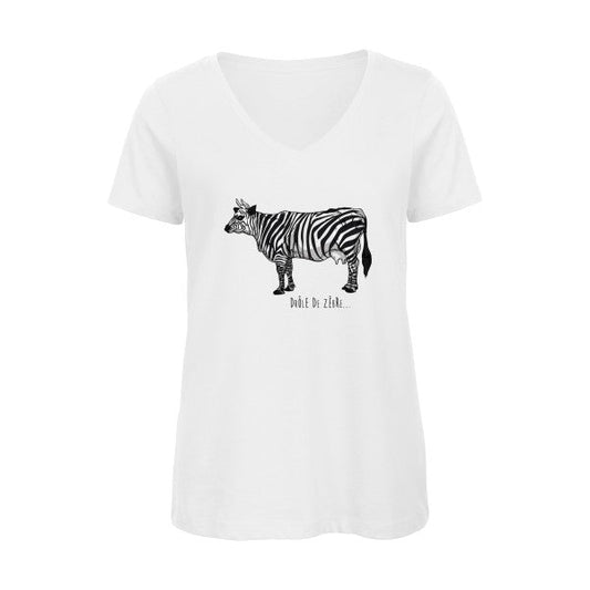 drole de zebre - T-shirt femme bio col V - T-shirt-original.com