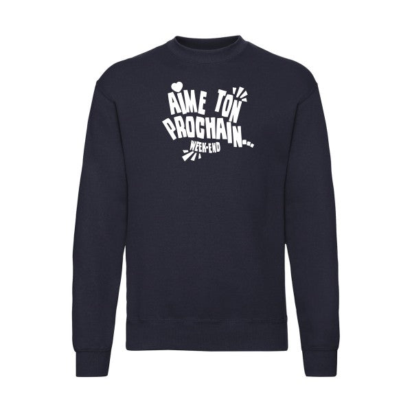 sweatshirt homme-Aime ton prochain ! Blanc T-shirt-original.com