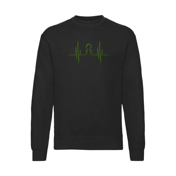 sweatshirt homme-Electro Saiyan Vert pomme T-shirt-original.com