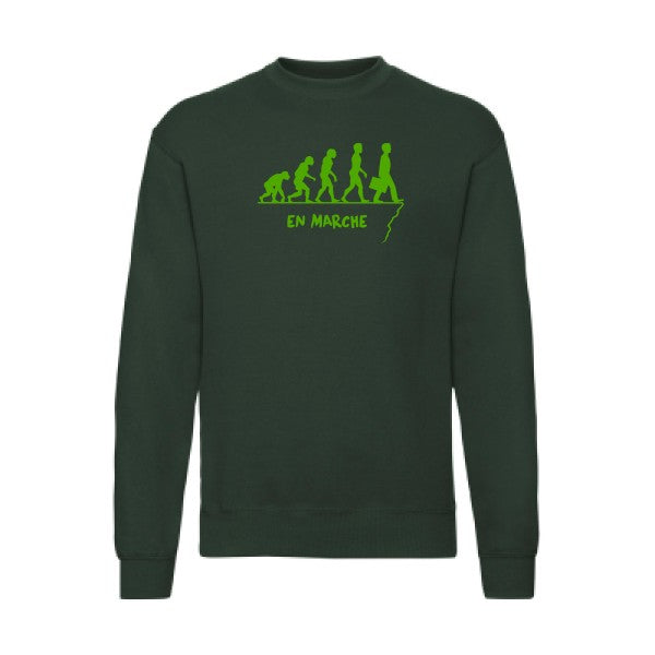 sweatshirt homme-En marche Vert pomme T-shirt-original.com