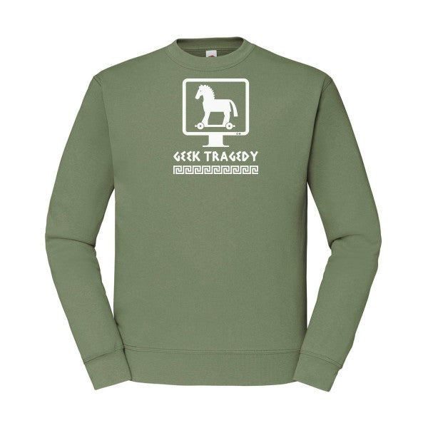 sweatshirt homme-Geek Tragedy Blanc T-shirt-original.com