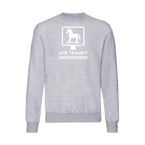 sweatshirt homme-Geek Tragedy Blanc T-shirt-original.com