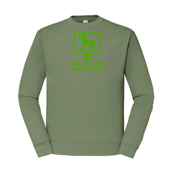 sweatshirt homme-Geek Tragedy Vert pomme T-shirt-original.com