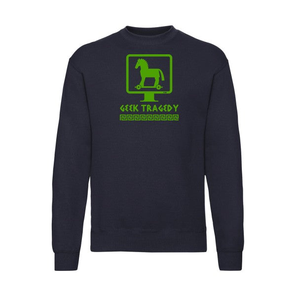 sweatshirt homme-Geek Tragedy Vert pomme T-shirt-original.com