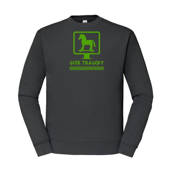 sweatshirt homme-Geek Tragedy Vert pomme T-shirt-original.com