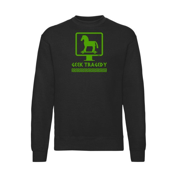 sweatshirt homme-Geek Tragedy Vert pomme T-shirt-original.com