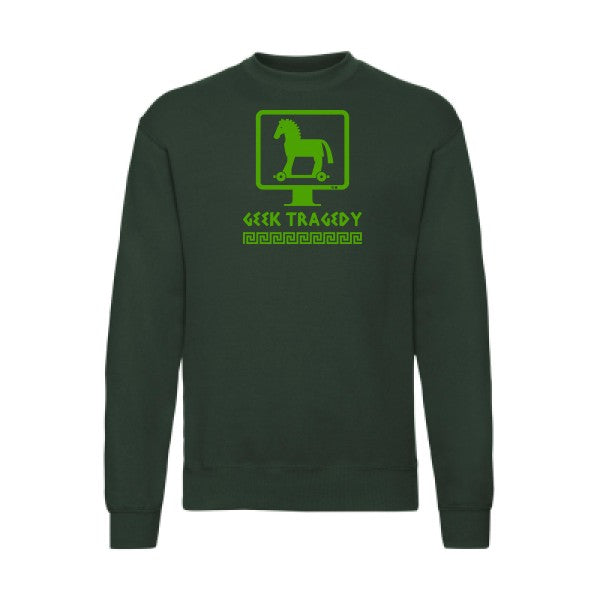 sweatshirt homme-Geek Tragedy Vert pomme T-shirt-original.com