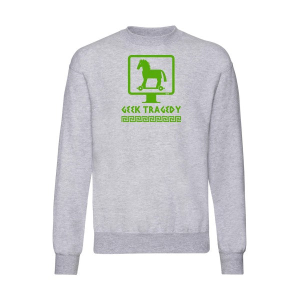 sweatshirt homme-Geek Tragedy Vert pomme T-shirt-original.com