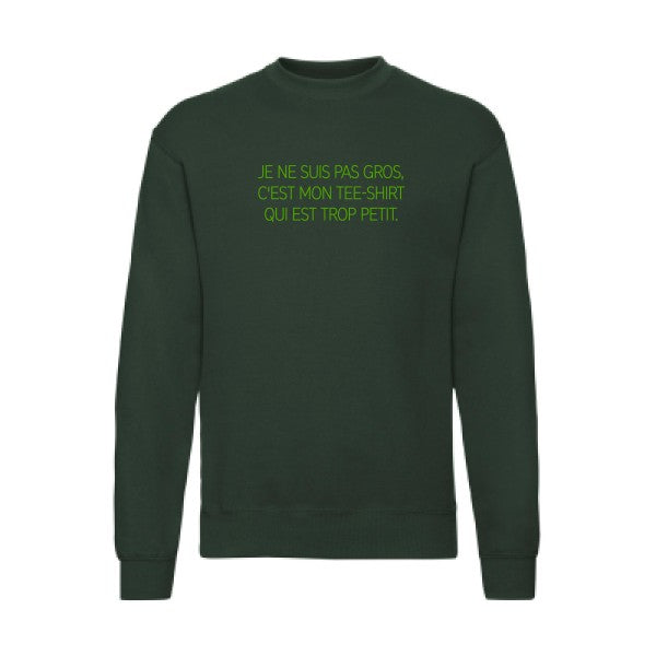 sweatshirt homme-Je ne suis pas gros... Vert pomme T-shirt-original.com