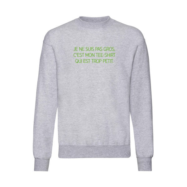 sweatshirt homme-Je ne suis pas gros... Vert pomme T-shirt-original.com