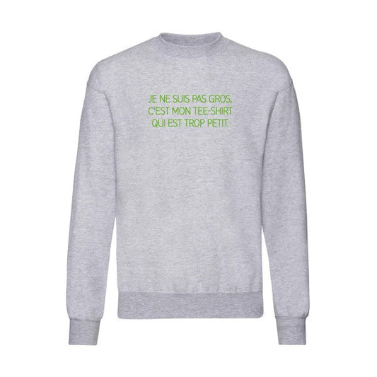 sweatshirt homme-Je ne suis pas gros... Vert pomme T-shirt-original.com