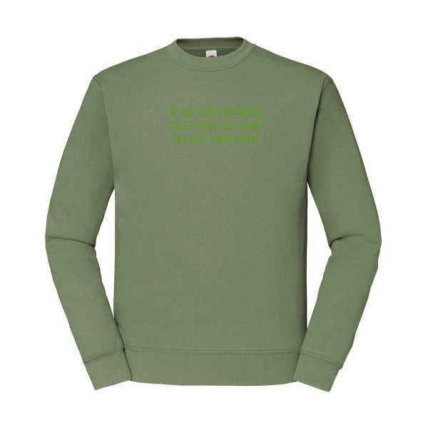 sweatshirt homme-Je ne suis pas gros... Vert pomme T-shirt-original.com