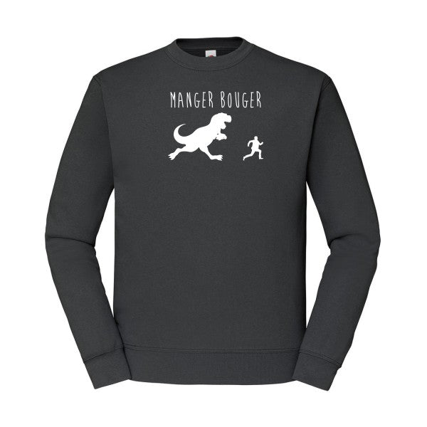 sweatshirt homme-MANGER BOUGER Blanc T-shirt-original.com