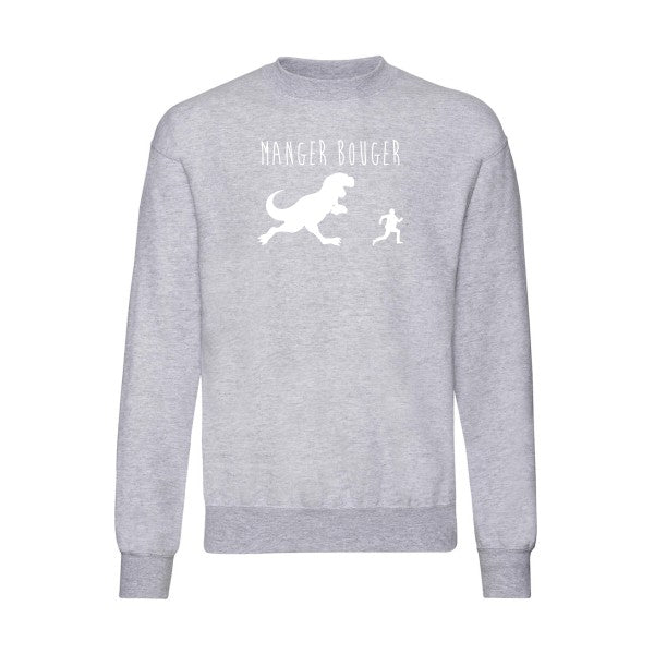 sweatshirt homme-MANGER BOUGER Blanc T-shirt-original.com