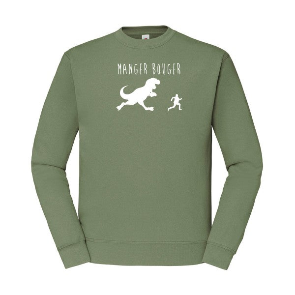 sweatshirt homme-MANGER BOUGER Blanc T-shirt-original.com