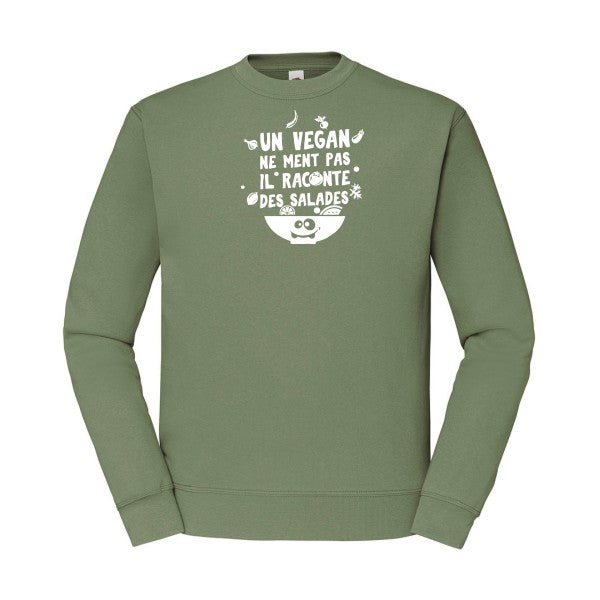 sweatshirt homme-Un vegan ne ment pas Blanc T-shirt-original.com