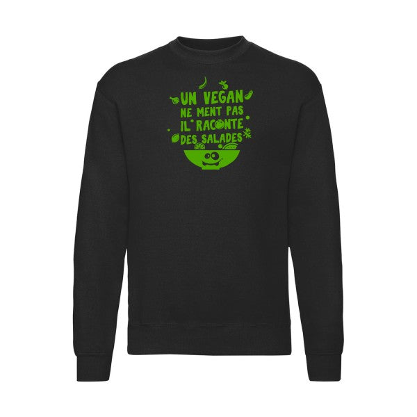 sweatshirt homme-Un vegan ne ment pas Vert pomme T-shirt-original.com