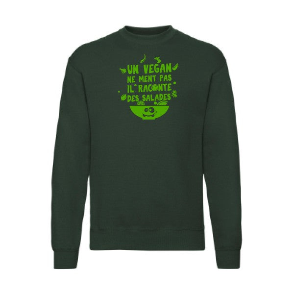 sweatshirt homme-Un vegan ne ment pas Vert pomme T-shirt-original.com