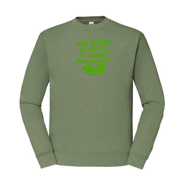 sweatshirt homme-Un vegan ne ment pas Vert pomme T-shirt-original.com