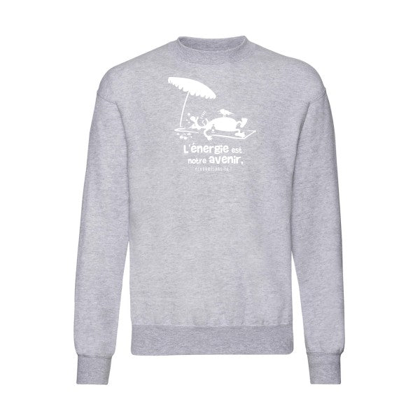 sweatshirt homme-l'énergie est notre avenir Blanc T-shirt-original.com