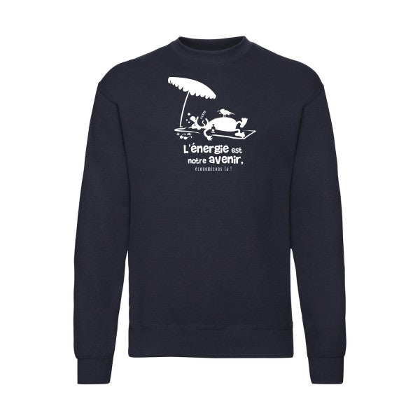 sweatshirt homme-l'énergie est notre avenir Blanc T-shirt-original.com