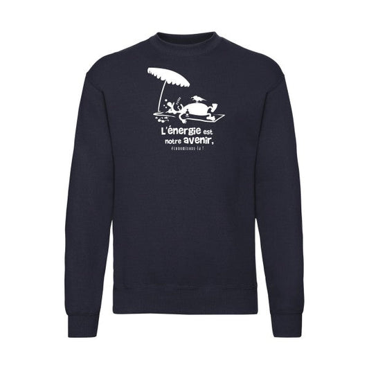 sweatshirt homme-l'énergie est notre avenir Blanc T-shirt-original.com