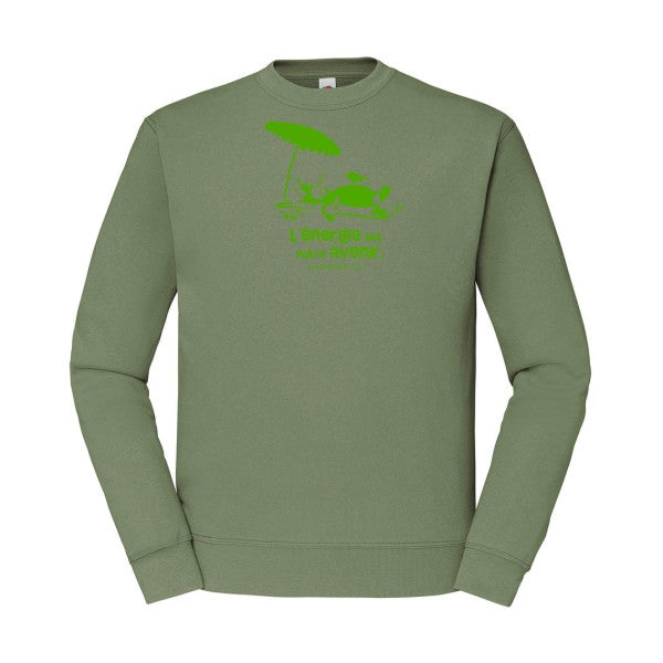 sweatshirt homme-l'énergie est notre avenir Vert pomme T-shirt-original.com