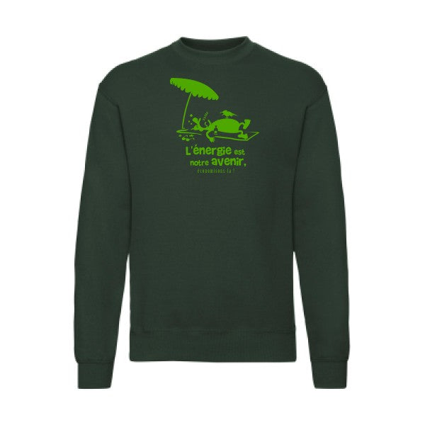 sweatshirt homme-l'énergie est notre avenir Vert pomme T-shirt-original.com