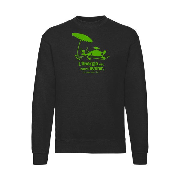 sweatshirt homme-l'énergie est notre avenir Vert pomme T-shirt-original.com