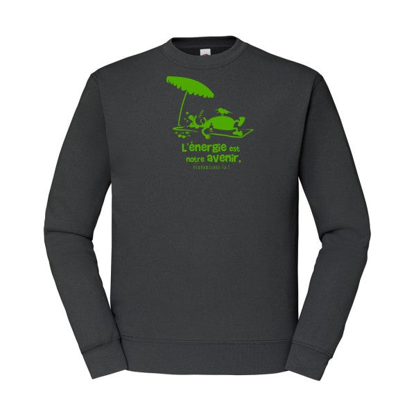 sweatshirt homme-l'énergie est notre avenir Vert pomme T-shirt-original.com