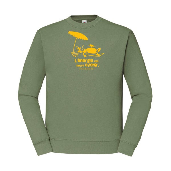 sweatshirt homme-l'énergie est notre avenir jaune Or T-shirt-original.com