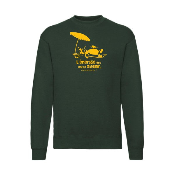 sweatshirt homme-l'énergie est notre avenir jaune Or T-shirt-original.com