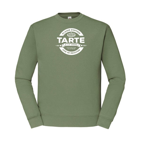 sweatshirt homme-tarte à la crème Blanc T-shirt-original.com