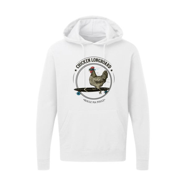 sweatshirt humour - Chicken Longboard pour homme - T-shirt-original.com